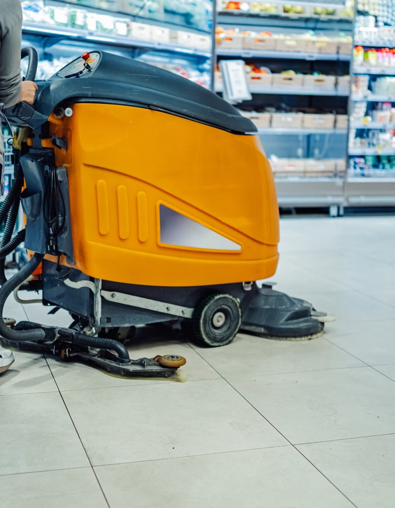 grocery store floor scrubbing