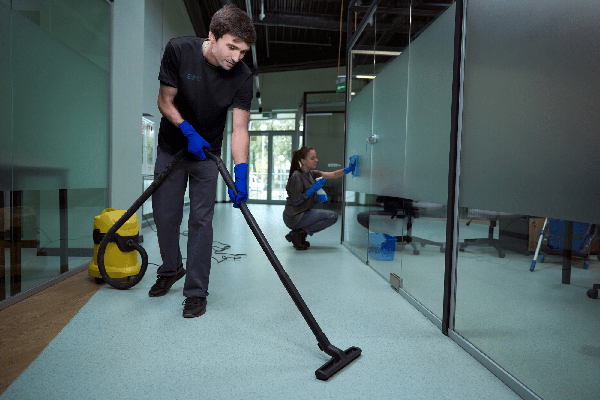 office cleaning hallway